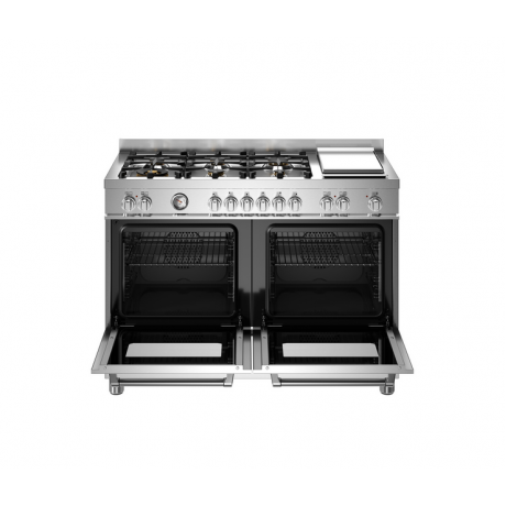 BERTAZZONI MAS126G2EXT Κουζίνα Ηλεκτική με Εστίες Αερίου και grill Teppanyaki 120cm Inox